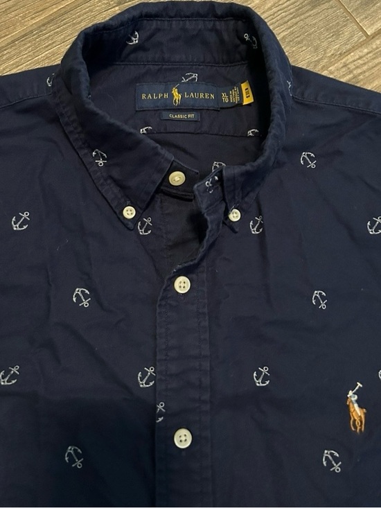 Ralph Lauren Other - Ralph Lauren Navy Button-Down Shirt with White Anchor Print